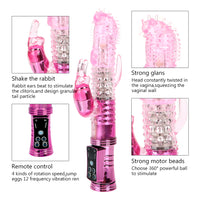 12 Frequencies G-spot Clitoris Stimulator 4 Speeds Rotation Masturbation Rabbit Vibrator