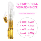 12 Frequencies G-spot Clitoris Stimulator 4 Speeds Rotation Masturbation Rabbit Vibrator