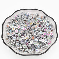 300PCS Round Mix Color Acrylic Letter Beads for Jewelry Making Kid Diy Material Loose Spacer 4*7mm