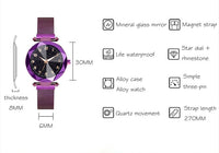 Women Watches Quartz Stainless Steel Band Magnet Buckle Starry Sky Wrist Watch Ladies Dress Clock