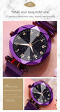 Women Watches Quartz Stainless Steel Band Magnet Buckle Starry Sky Wrist Watch Ladies Dress Clock