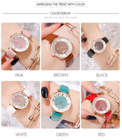 Women Watch Leather Starry Sky Belt Female Quartz Wristwatch Ladies Wrist Watch