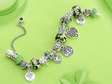 Green Tree Of Life Bracelets Bangles for Women Crystal Beads Bracelet Jewelry Charm Bracelets Femme