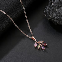 Rose Gold Jewelry Sets for Women Cubic Zircon Necklace Earrings Party Jewelry Wedding