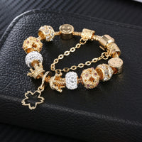 Gold Crown Cuff Bracelets for Women Crystal Chain Bracelet Charm Handmade Jewelry Bracelet