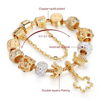 Gold Crown Cuff Bracelets for Women Crystal Chain Bracelet Charm Handmade Jewelry Bracelet