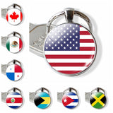 Country Flag Keychain United States Canada Costa Rica Mexico Flag Picture Glass Cabochon Keychain Flag Gift