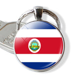 Country Flag Keychain United States Canada Costa Rica Mexico Flag Picture Glass Cabochon Keychain Flag Gift