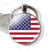 Country Flag Keychain United States Canada Costa Rica Mexico Flag Picture Glass Cabochon Keychain Flag Gift