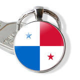 Country Flag Keychain United States Canada Costa Rica Mexico Flag Picture Glass Cabochon Keychain Flag Gift