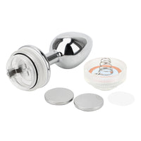 LED Light Metal Anal Plug Stainless Steel Butt Plug Remote Control for Couples Prostate Massager No Vibrator