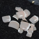 Classic White Artificial Toe Spitit Nude Fake Toe Nail Tips Natual Foot Nails 24 Ct