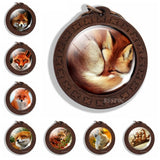 Fox Key Chains Cute Animal Fox Photo Glass Cabochon Keychain Wooden Fashion Accessories for Men Women Lovers Gift