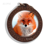 Fox Key Chains Cute Animal Fox Photo Glass Cabochon Keychain Wooden Fashion Accessories for Men Women Lovers Gift