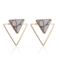 Strip Black White Round Drop Earrings Gold Natural Stone Statement Earrings Earring Women