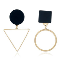 Strip Black White Round Drop Earrings Gold Natural Stone Statement Earrings Earring Women