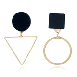 Strip Black White Round Drop Earrings Gold Natural Stone Statement Earrings Earring Women