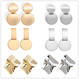 Strip Black White Round Drop Earrings Gold Natural Stone Statement Earrings Earring Women