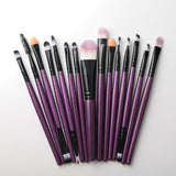 15pcs Maleup Brushes Set Mascara Blush Eye Brush Set Foundation Eyelash Eyeliner Face Concealer Makeup Brush Tools kit