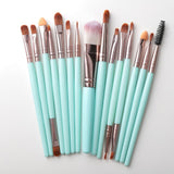 15pcs Maleup Brushes Set Mascara Blush Eye Brush Set Foundation Eyelash Eyeliner Face Concealer Makeup Brush Tools kit