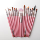 15pcs Maleup Brushes Set Mascara Blush Eye Brush Set Foundation Eyelash Eyeliner Face Concealer Makeup Brush Tools kit