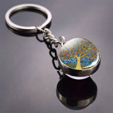 Celtic Tree of Life Keychain Life Tree Picture Glass Ball Key Chain Tree of Life for Men for Women Christmas Gift