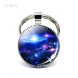 Outer Space Planet Keychain Milky Way Planet Keychain Car Key Holder