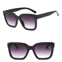 Classic Large Frame Rivet Sunglasses Women Outdoor Shopping Sunglasses UV400 UV400