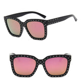 Classic Large Frame Rivet Sunglasses Women Outdoor Shopping Sunglasses UV400 UV400