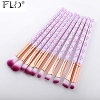 10pcs/Lot Eyeliner Makeup Brushes Set Women Make Up Tools Eyebrow Cosmetic kit Bohemia Style Brush