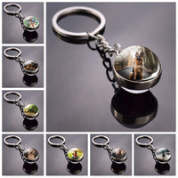 Dog Keychain Lovely Dog Picture Glass Ball Key Chains Animal Keychain Jewelry for Men And Women Dog Lovers Gifts Dropshipping