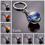 Solar System Planet Keychain Moon Earth Mars Galaxy Art Picture Cabochon Glass Ball Key Chain Universe For Men For Women