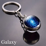 Solar System Planet Keychain Moon Earth Mars Galaxy Art Picture Cabochon Glass Ball Key Chain Universe For Men For Women