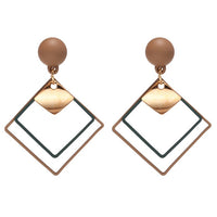 Round Kroean Drop Earrings for Women Gold Black White Enamel Statement Earrings