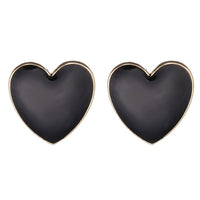 Round Kroean Drop Earrings for Women Gold Black White Enamel Statement Earrings