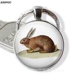 French Easter Bunny Keychain Rabbit Keyring Easter Bunny Bunny Rabbit Charm Easter Bunny Cabochon Key Chain Ring Glass