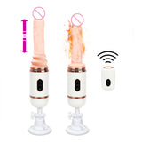 Heated Telescopic Dildo Vibrators Automatic Sex Machine Masturbation Wireless Remote Control Suction Cup