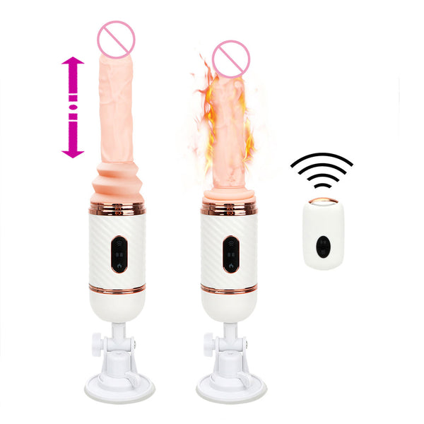 Heated Telescopic Dildo Vibrators Automatic Sex Machine Masturbation Wireless Remote Control Suction Cup