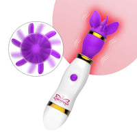 AV Stick Nipple Clitoris Stimulator 12 Speed 360 Degree Rotation Tongue Licking Vibrator Masturbator