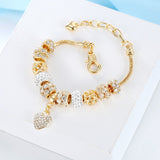 Cubic Zirconia Bracelets Bangles Charm Gold Heart Bracelets for Women Handmade Jewelry Bracelet