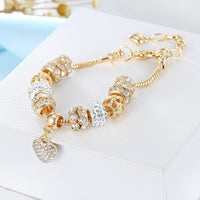 Cubic Zirconia Bracelets Bangles Charm Gold Heart Bracelets for Women Handmade Jewelry Bracelet