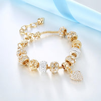 Cubic Zirconia Bracelets Bangles Charm Gold Heart Bracelets for Women Handmade Jewelry Bracelet