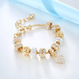 Cubic Zirconia Bracelets Bangles Charm Gold Heart Bracelets for Women Handmade Jewelry Bracelet