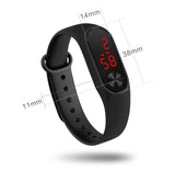 Men Black Led Watch Boys Girls Kids Children Students Sport Digital Watch Mens Womens Touch Screen Silicone Running Watches