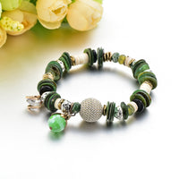 Green Bohemian Jewelry charm Bracelets Bangles for Women Stainless Steel Bracelet Handmade Jewelry Bracelet