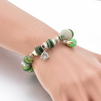 Green Bohemian Jewelry charm Bracelets Bangles for Women Stainless Steel Bracelet Handmade Jewelry Bracelet