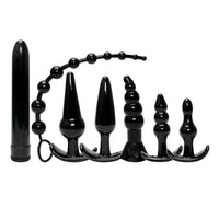 7 Pieces/Set Anal Plug Combination Vibrator Anal Bead Butt Plug Clitoris Stimulator for Women