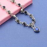 Blue Heart LOVE Crystal Bracelets Bangles for Women Charm Bracelets Jewelry Handmade Cubic Zirconia Bracelet