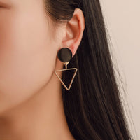 Geometric Earrings for Women Round Earrings Triangle Design Elegant Earrings for Wedding Birthday Gift