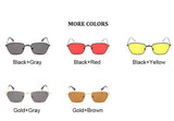 Cat Eye Sunglasses Women Design Lady Metal Small Frame Plain Sun Glasses Female UV400